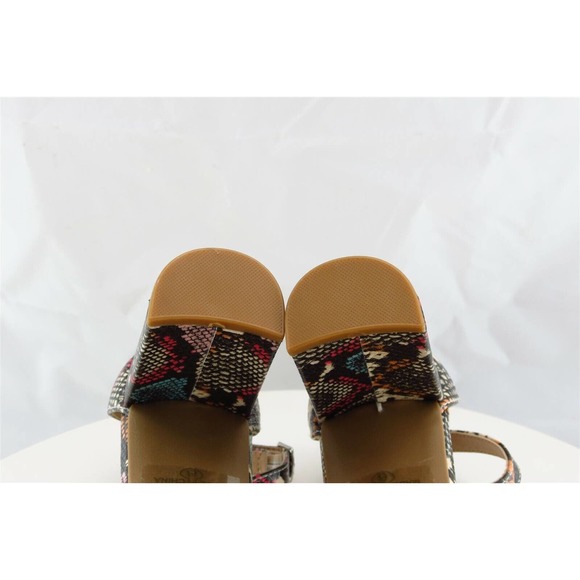 Charles Russe Sz 8 M Multicolor Ankle Strap Synthetic Women Sandals - Picture 7 of 7